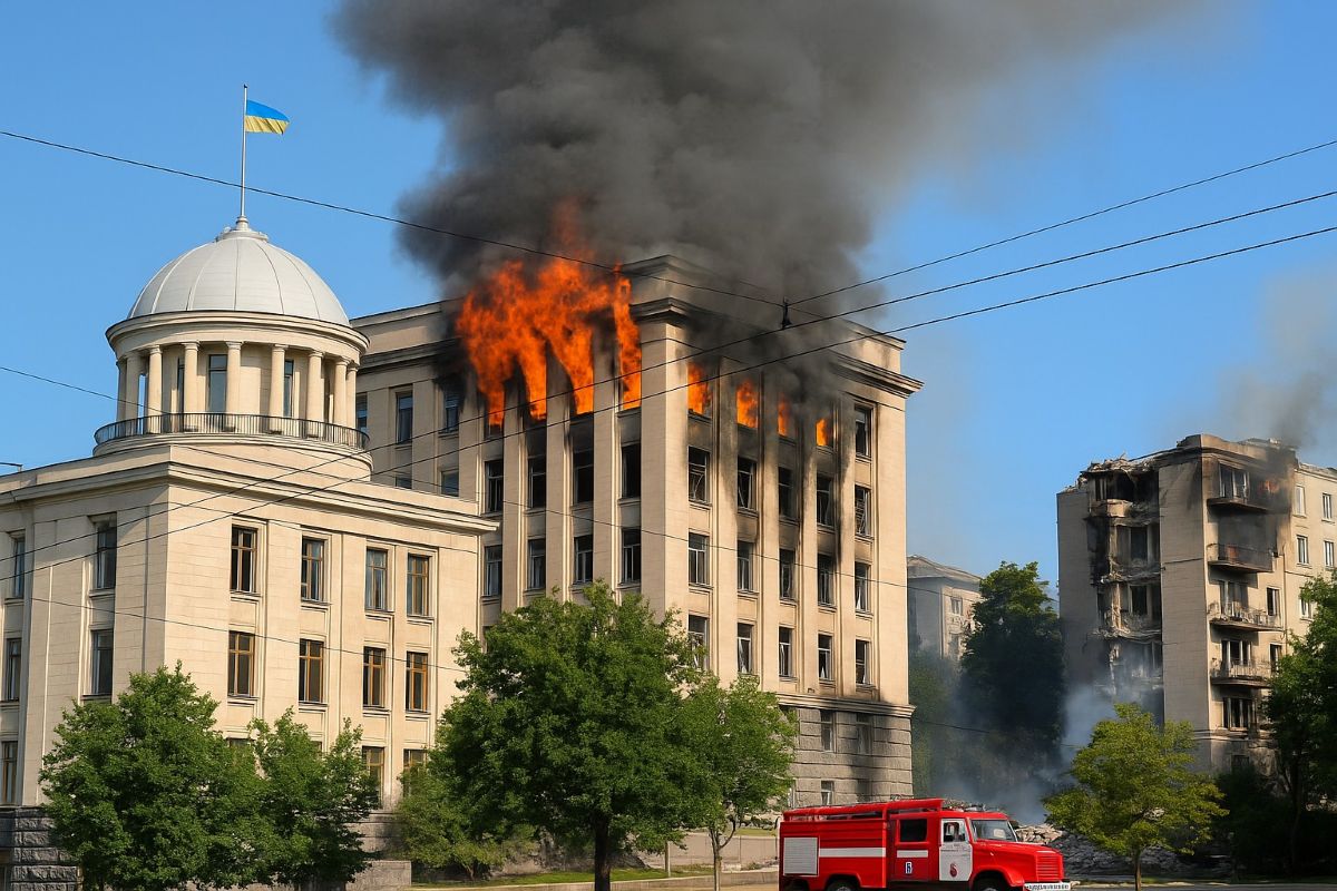 Guerra: ondata russa a Kiev, fiamme su governo e case: civili uccisi