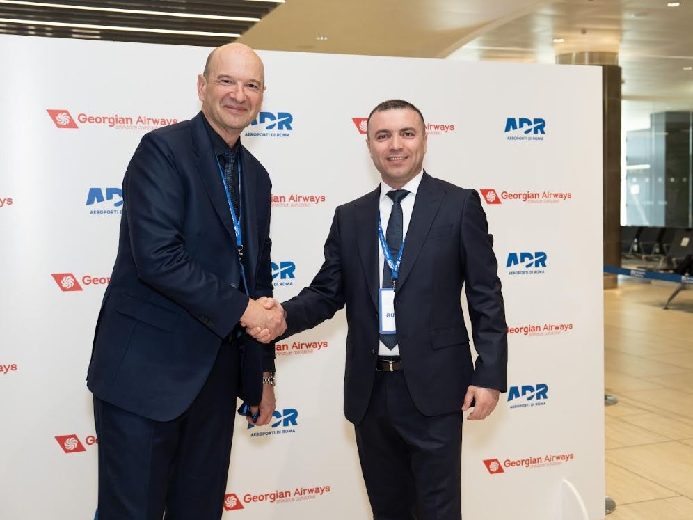 Aeroporti di Roma accoglie il nuovo volo diretto Tbilisi-Roma-Tbilisi