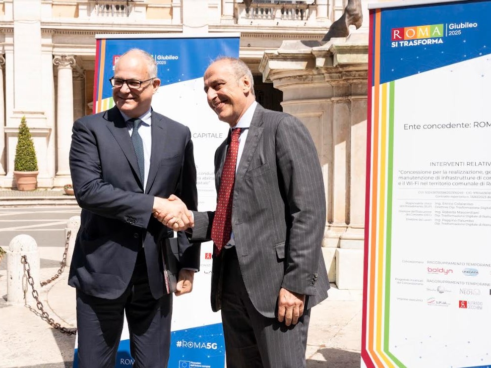 Parte da piazza del Campidoglio il progetto Roma 5G