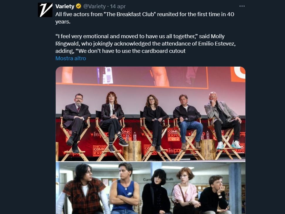 Breakfast Club, 40 anni dopo: la reunion che fa commuovere una generazione