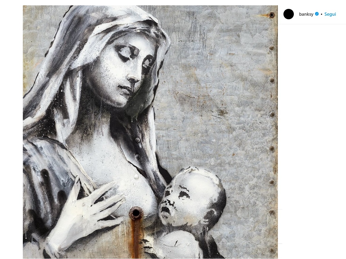 La Madonna che non riesce ad allattare: Banksy e la maternità negata