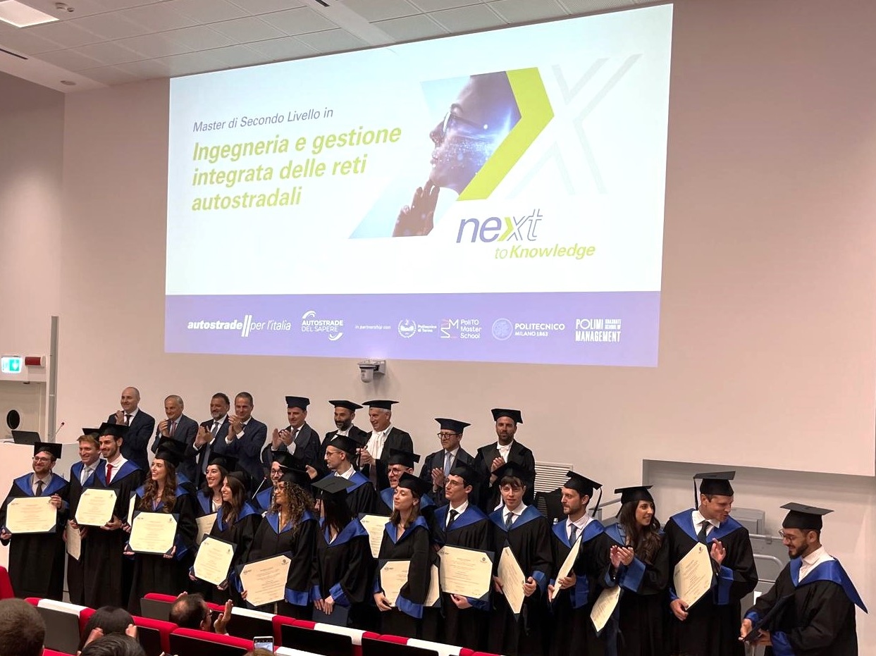 ASPI, consegnati i diplomi della seconda edizione del master  in Ingegneria e gestione integrata delle reti autostradali